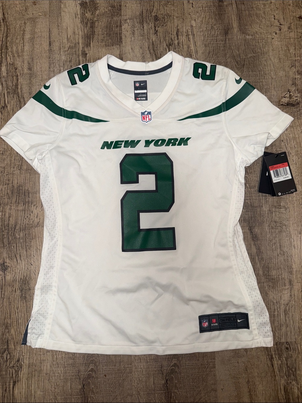 NFL Women’s White & Green New York #2 Jersey